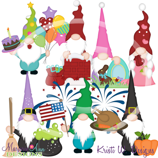 Holiday Gnomes SVG Cutting Files Includes Clipart - Click Image to Close